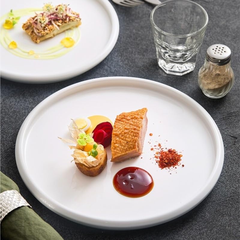 Assiettes Service de Table Assiettes à Steak, assiettes sauter en céramique de luxe, rondes Style japonais, peu profondes style occidental(S)
