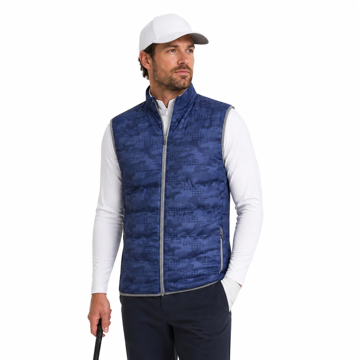 Glenmuir Men's Blue Water Resistant Padded Golf Gilet (Uk, Alpha, M, Regular, Regular, )