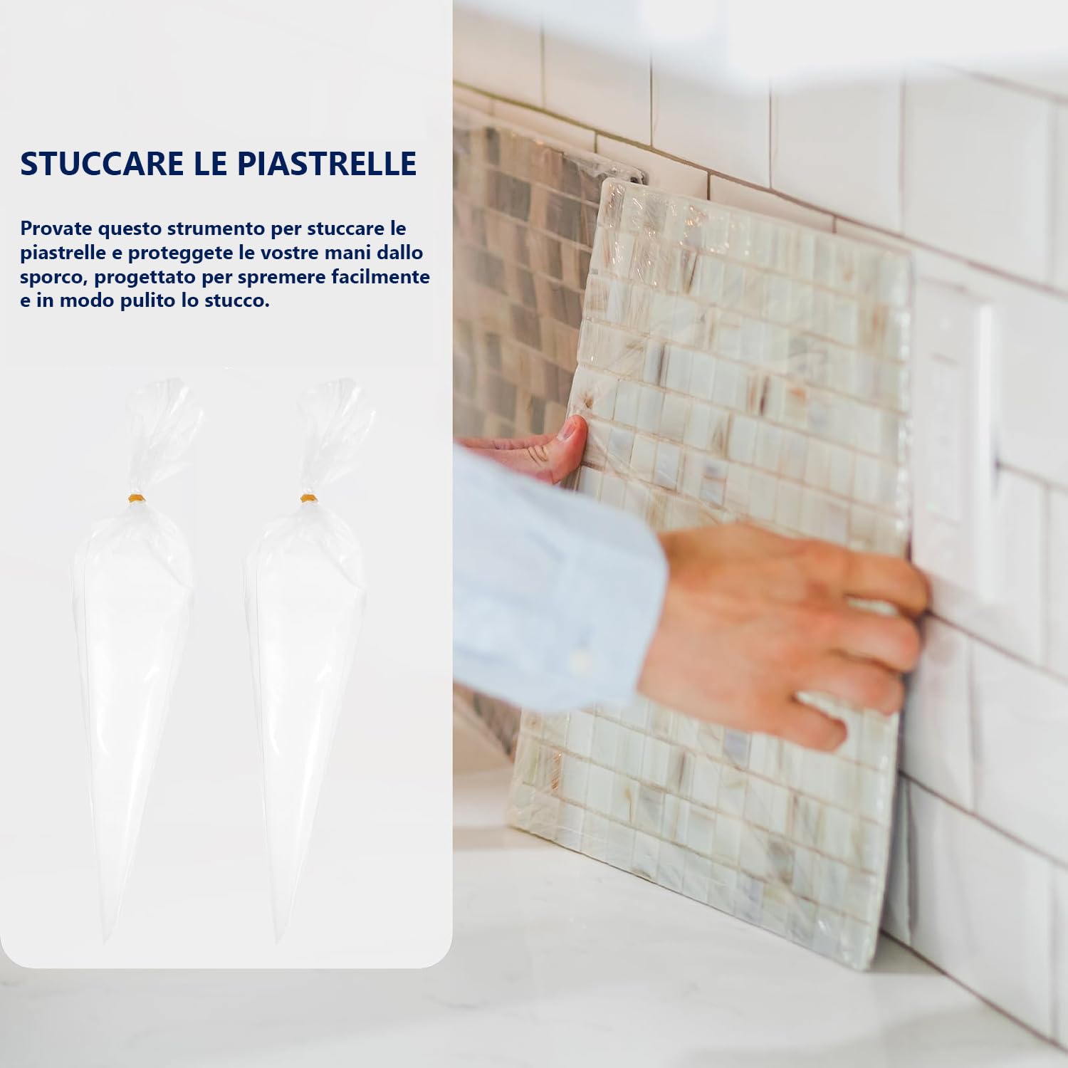 5 Pezzi Sacca per Giunture, Sacchetto per Malta Impermeabile, Siringa per Cemento Rapido per Riempire le Fughe delle Piastrelle