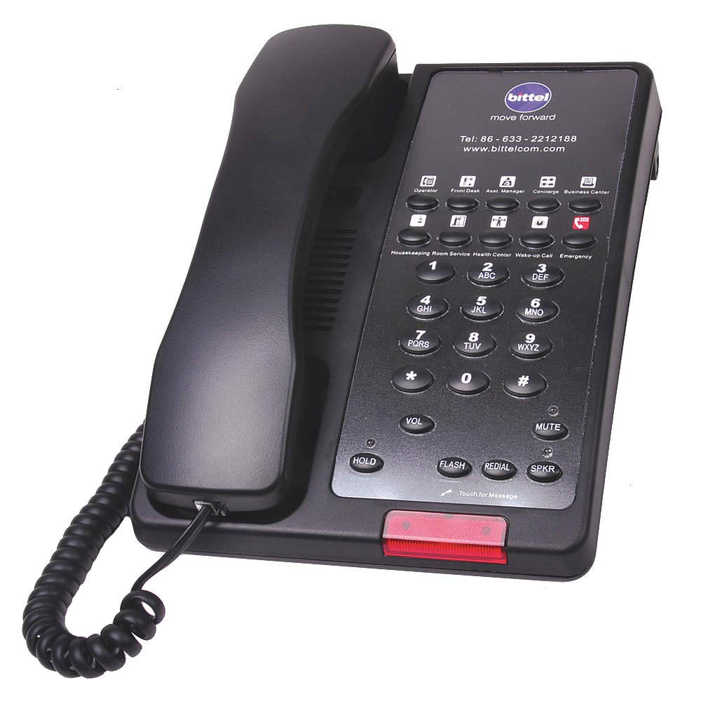 Hospitality Telephone, Analog, Wall or Desk Black