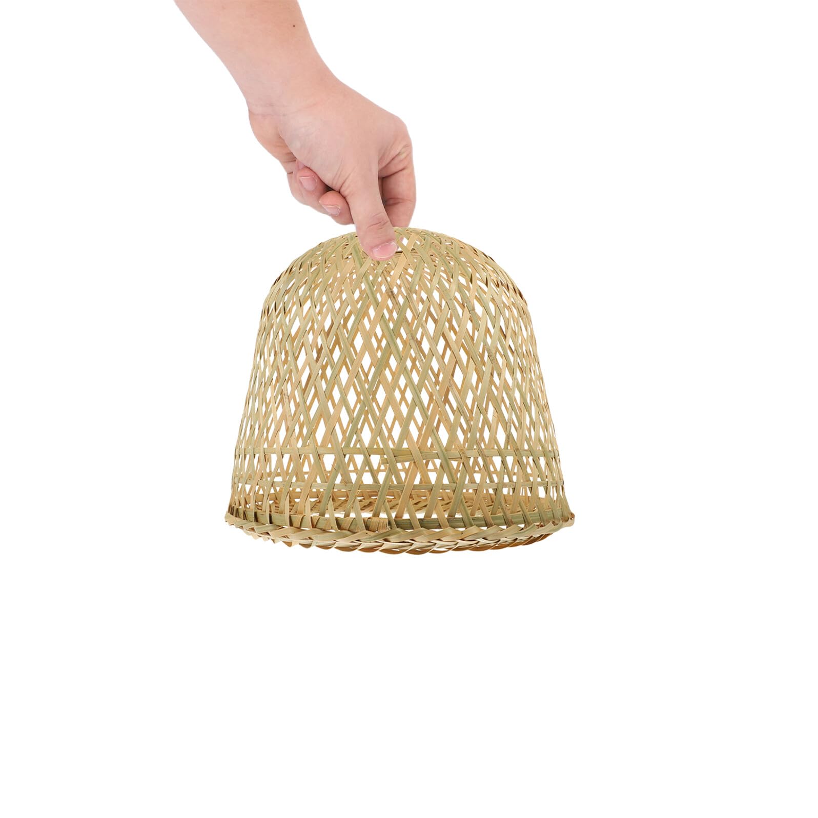 Paralume Apertura 4.2cm 2 Pezzi Stile Rustico in Bambù Intrecciato Leggero Copri Lampada da Sospensione per Adatto per Lampadine Illuminazione Domestica