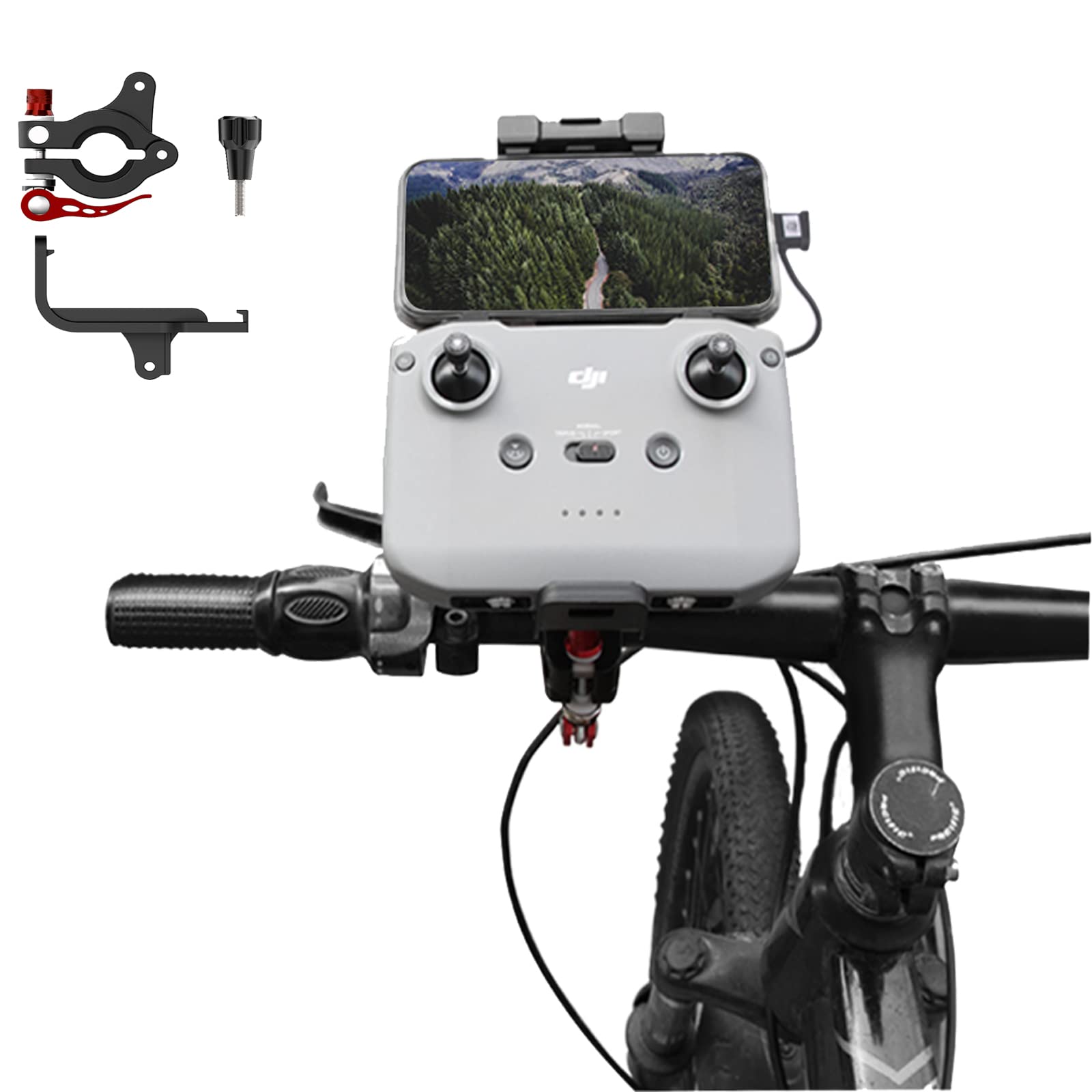 Bike Mount for RC-N3/N2/N1/N1C, Remote Control Mount for DJI Flip/NEO/mini 4K/mavic Mini 2/mini 2 se, Sports Camera Mount for GoPro Hero 13 12 11 10 9 8 / DJI Osmo Action 5/4/3/2