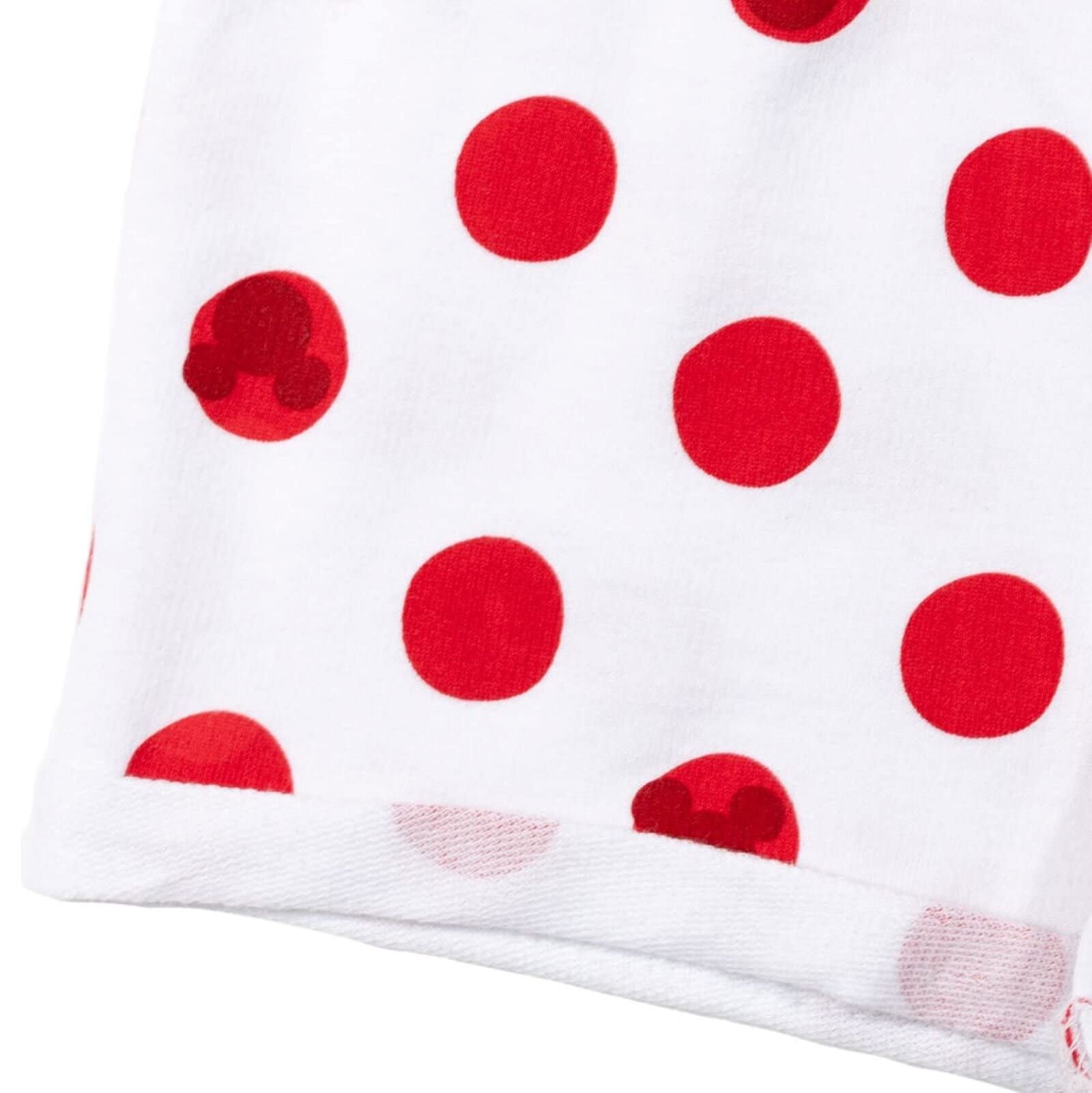 Disney Minnie Mouse - Conjunto de camiseta y pantalones cortos y coletero de 3 piezas para bebés y niños grandes