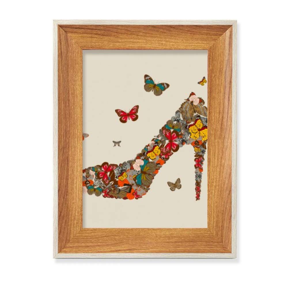 Cadre photo bois papillon et talons hauts aux finitions artisanales de prestige
