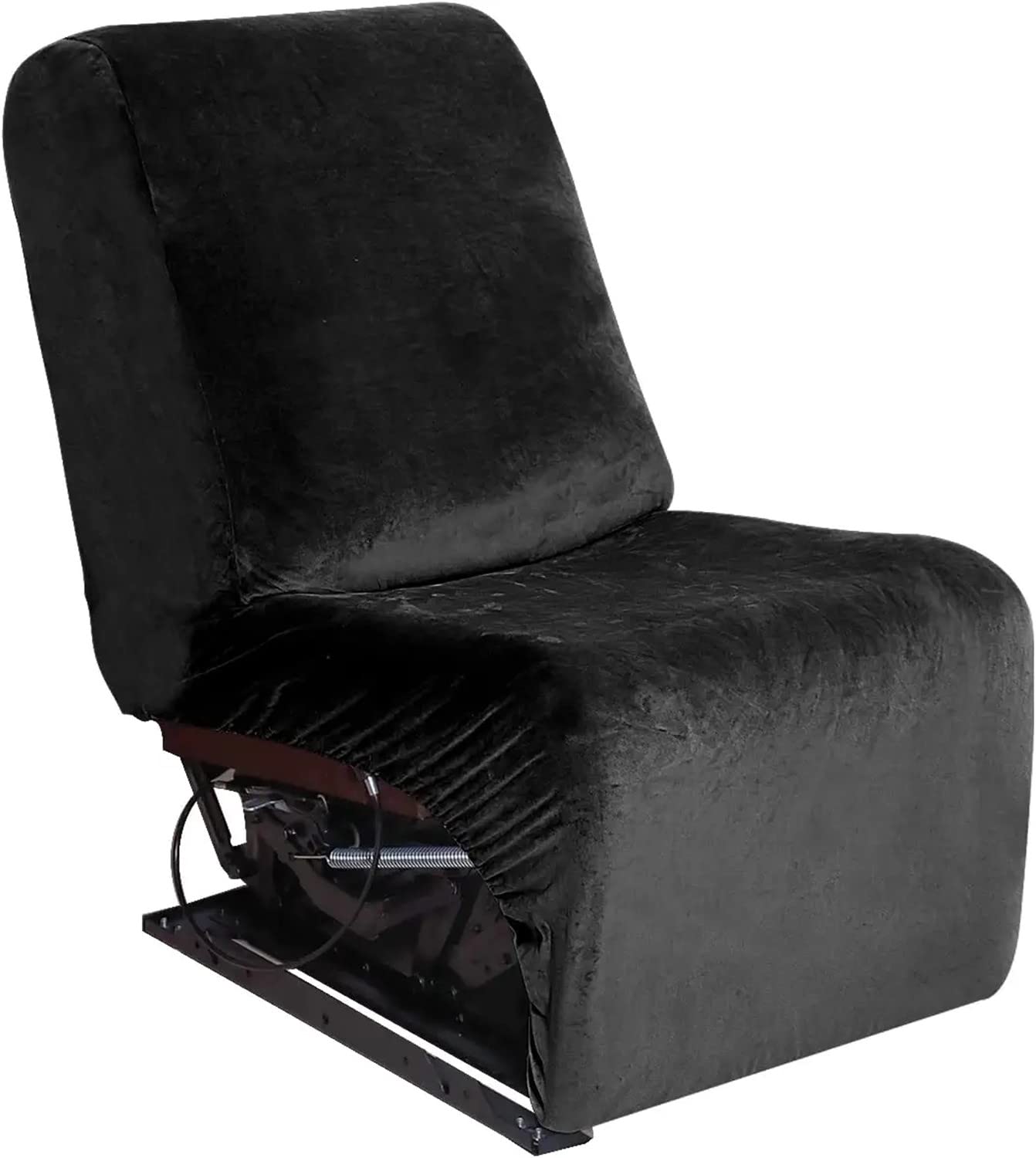 LINGKY Sofa Covers Corner Sofa Covers, 7-Piece Sectional Couch Cover Corner Sofa Slipcover, L Shape Sectional Recliner Sofa Covers, Thick Plush Velvet Furniture Protector Cover (Black,Single Seat)