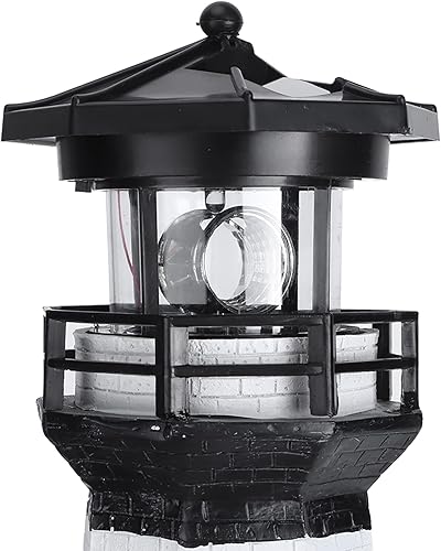 Miniatura 8 de Faro solar, luces LED giratorias para jardín, lámpara de torre para exteriores con paneles solares para exteriores, para césped, patio, camino,