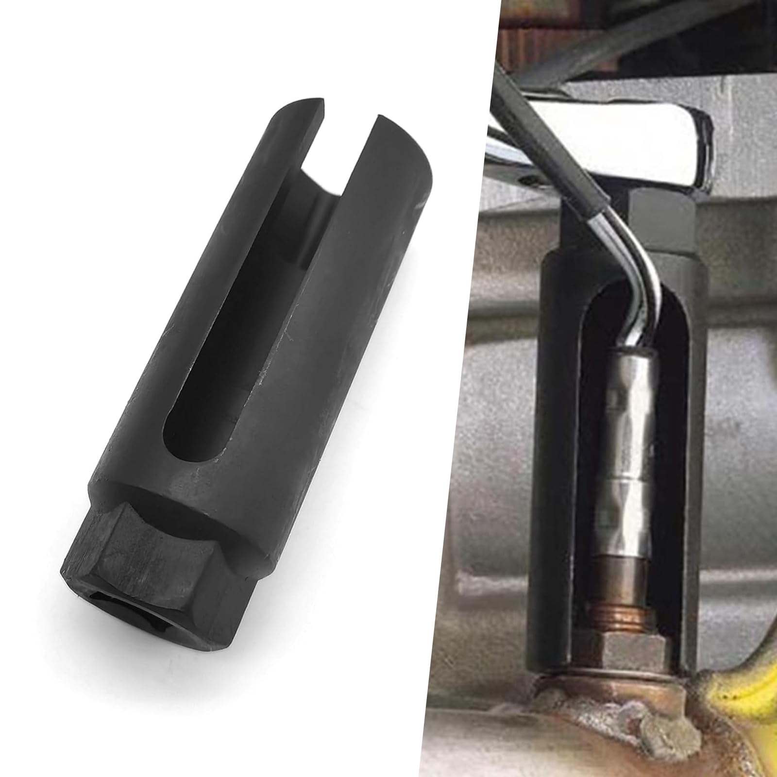 ijuicy 1 PC Car Oxygen Sensor Socket Wrench Remover Tool with 0.87 Inch 6-Point, I-type Side Gate Wire Accesses Sensor from Side, Universal Accessories for Most Cars (Black)