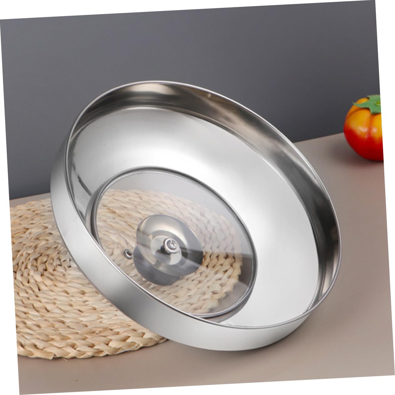 Coperchio Rotondo in Acciaio Inox e Vetro Temperato