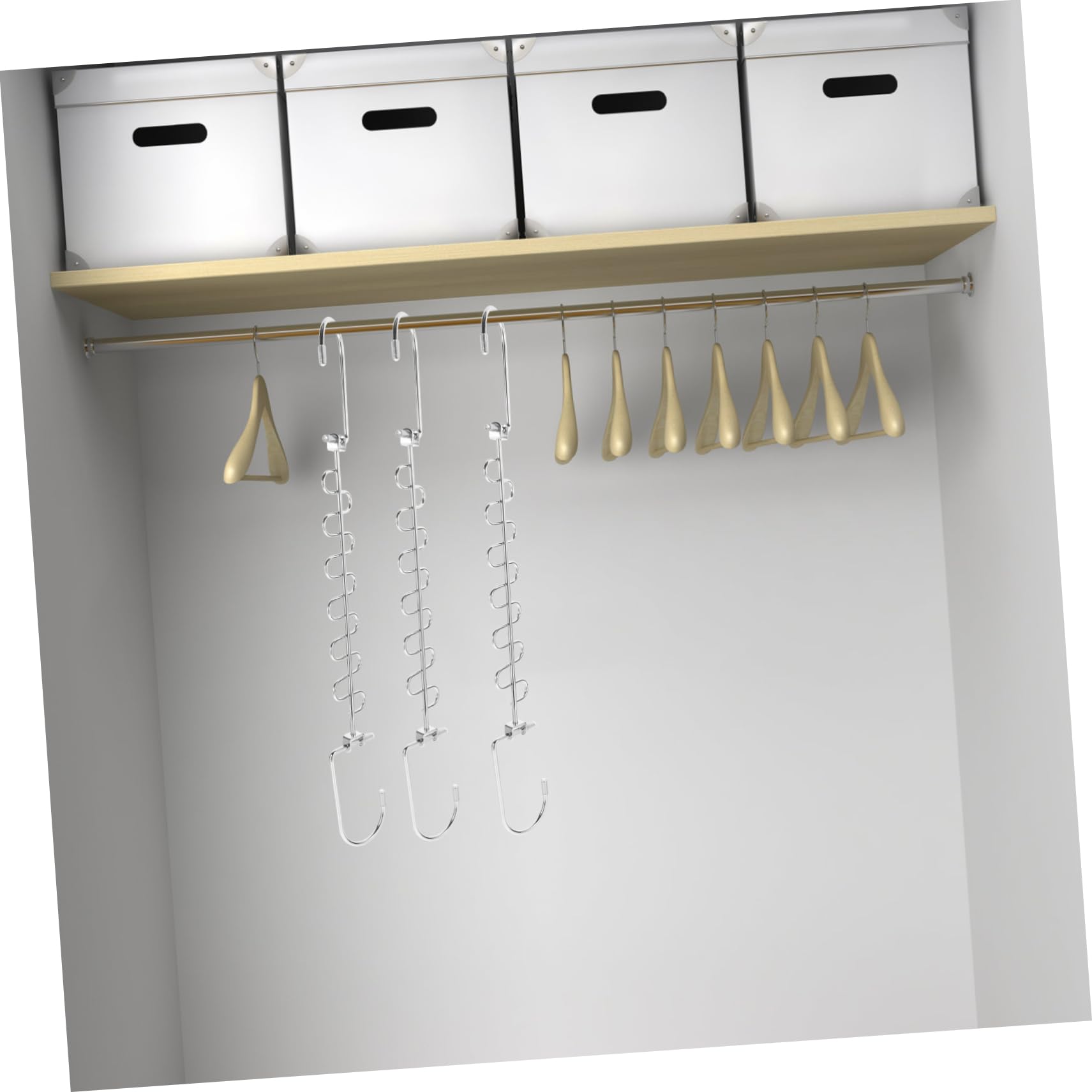 Appendiabiti Pieghevole Gancio Girevole 360° Multi-slot 8 Pezzi in Ferro | Design a Slot Chiusi, Salva Spazio Nell'armadio, Adatto per Dormitori e Camere da Letto