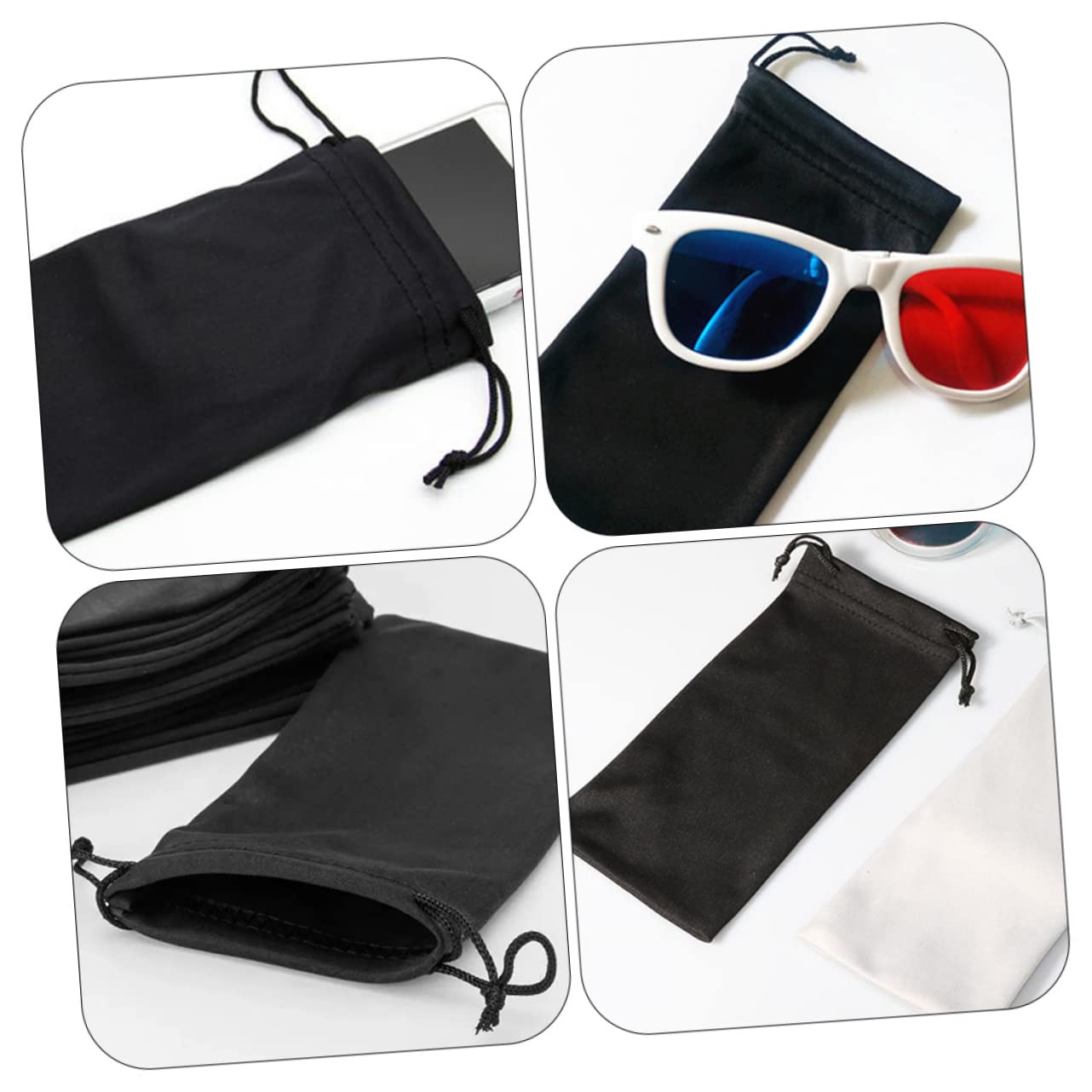3 Sätze Aufbewahrungstasche Für Brillen Brillenbeutel Gläser Skibrille Taschen Anti -nebel Aufbewahrungsbeutel Für Brillen Brillenhalter Brillenetui Flanell Schwarz 25 Stück * 3