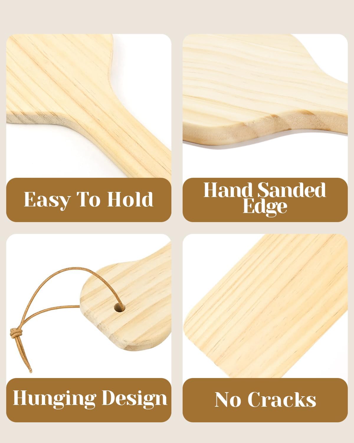Paleta de hermandad de 22 pulgadas, paleta de madera de pino maciza sin acabar, paleta de fraternidad de madera lisa para dibujo/manualidades