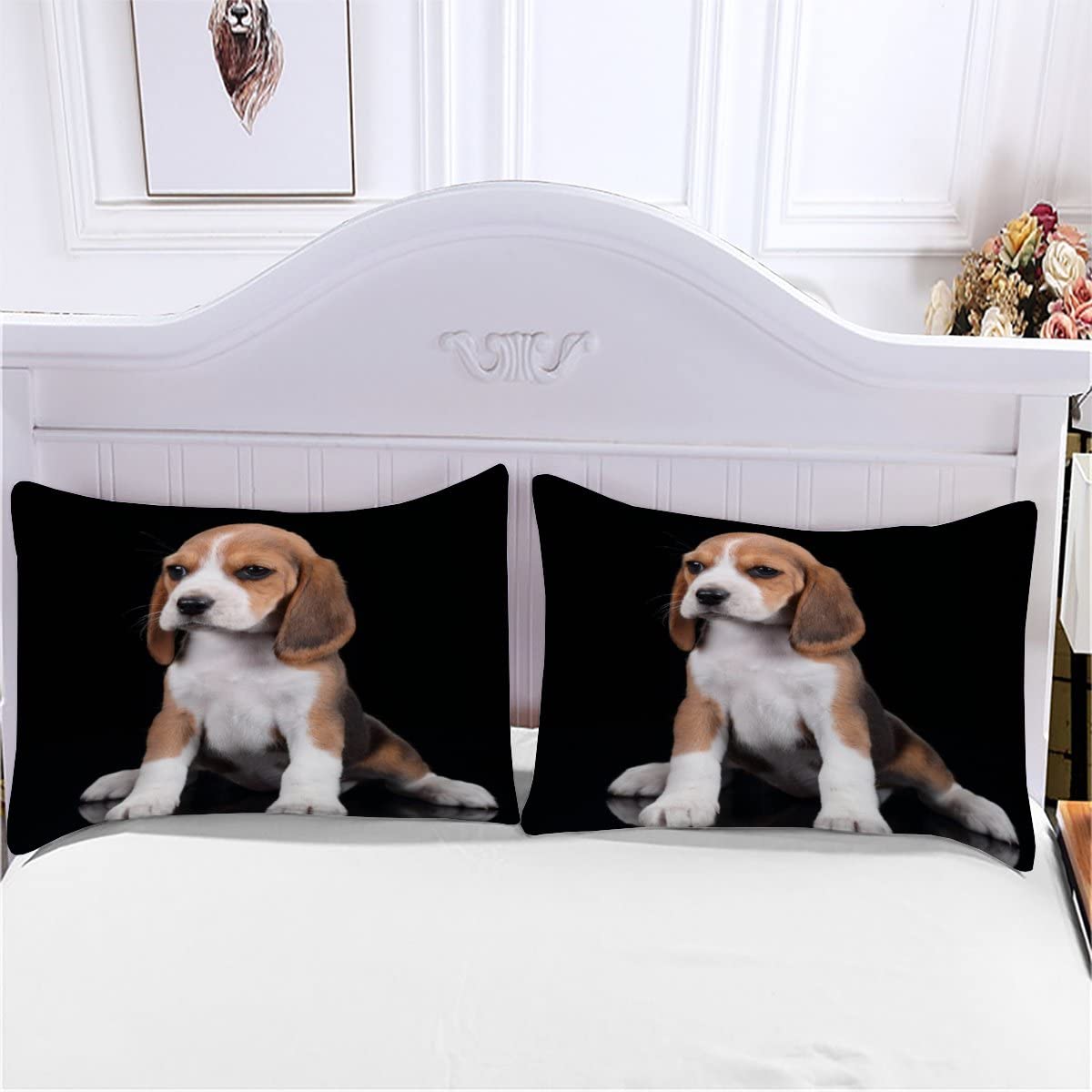Jack Russel Terrier beddengoedset, 3-delig, dekbedovertrek 140 x 200 cm, voor kinderen, eenpersoonsbed, hond, dier, 3D-motief, microvezel, beddengoed met 2 kussenslopen 50 x 75 cm, voor jongens en