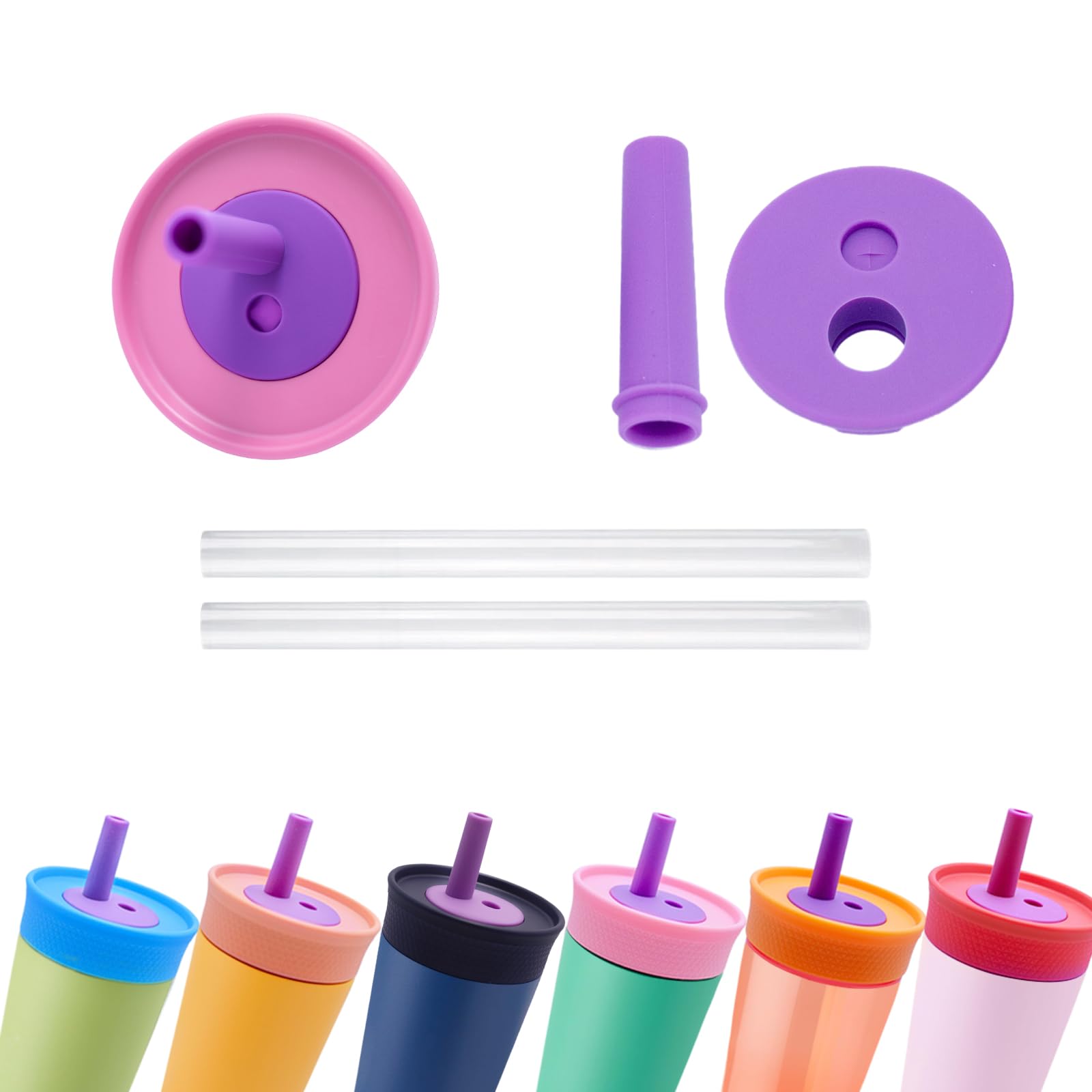 Psycheer Replacement Lid Perfect Compatible with Owala Kids Insulation,Universal BPA-Free Straws for Owala Kids Water Bottle 15 Oz&12 Oz,Removable