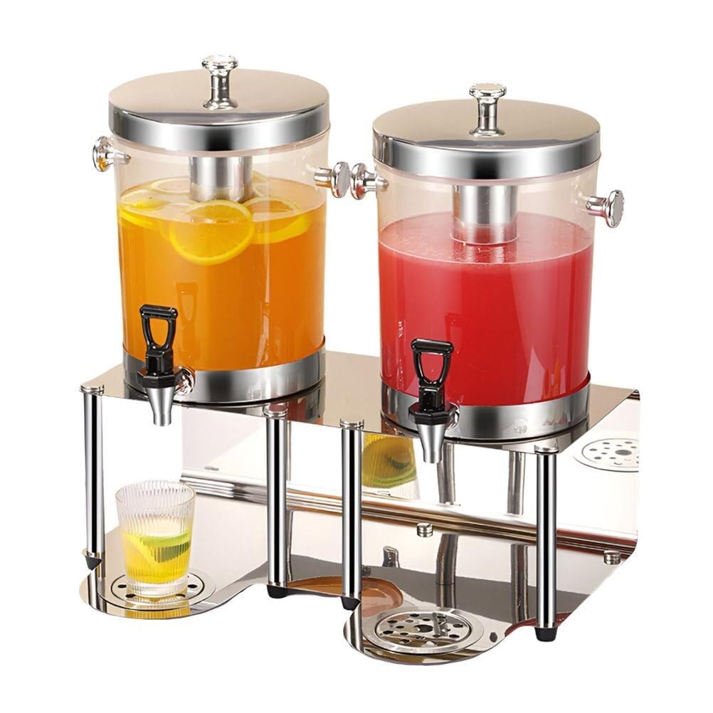 Dispenser per bevande con contenitore per ghiaccio, dispenser per bevande calde e fredde con vassoio antigoccia in acciaio inox per feste, buffet e succhi, capacità 16 l