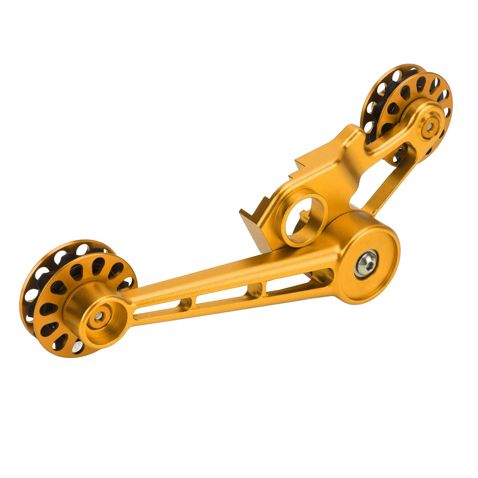 Tensor de Cadena de Bicicleta 10T Aleación de Aluminio Duradera para Bicicletas Plegables : Evita que la Cadena Se Caiga, Adecuado para Variantes de Velocidad Internas, Incluye 2 Llaves (Oro)