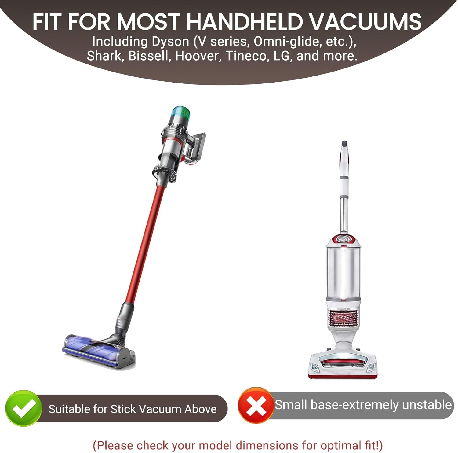 No Installation Required-Vacuum Stand,Storage Stand Docking Station Holder,Stable Metal Storage Bracket Stand Holder,Compatible with Dyson, Eureka,Tineco and Most Stick Vacuum(Black)