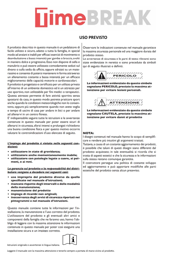 Pedaliera per braccia e gambe 2 in 1 con display Timebreak