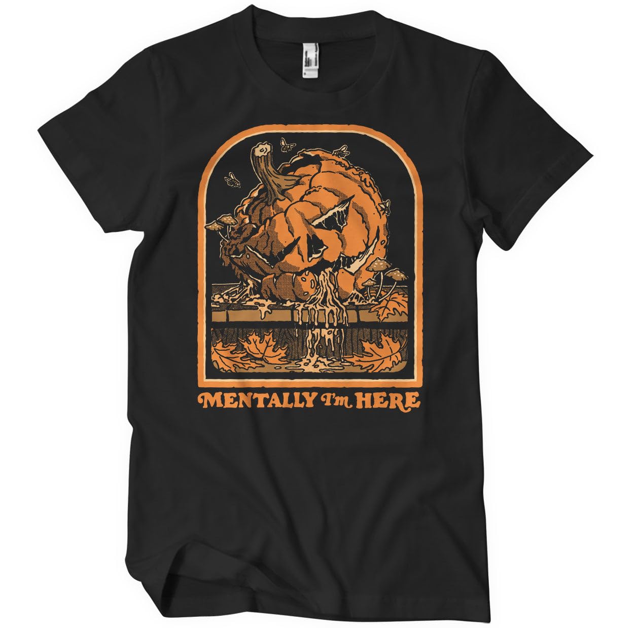 Steven Rhodes Officially Licensed Mentally I'm Here Mens T-Shirt (Black), XXX-Large