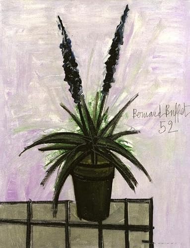 Rikin Liuff Bernard Buffet Prints Pot of Hyacinths Canvas Painting Bernard Buffet Poster Abstract Wall Art for Office Wall Picture Decor 40x65cm Frameless