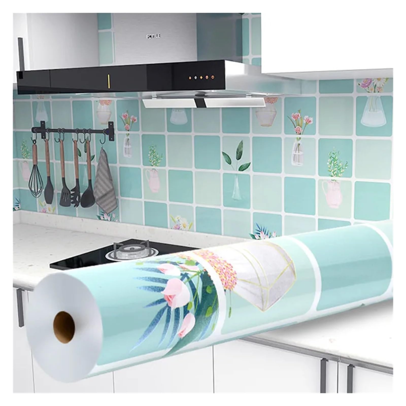 Ayztantine Self-Adhesive Wallpaper Kitchen Stove Oil-Proof Sticker Waterproof High Temperature Resistant Wallpapers Decoration(Color 39,5mx60cm)