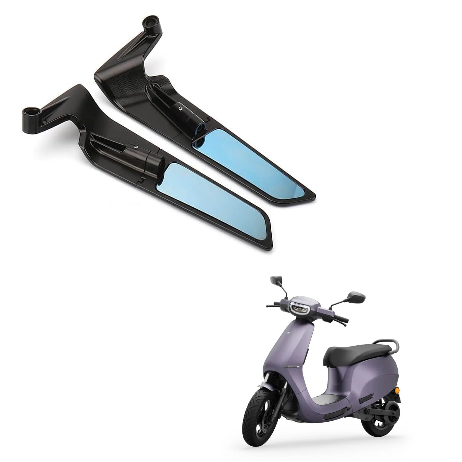 Vagary 10mm Adjustable 360° Rotating New Rearview Wing Mirrors For OLA S1 X/OLA S1 Pro/Ola S1 Air