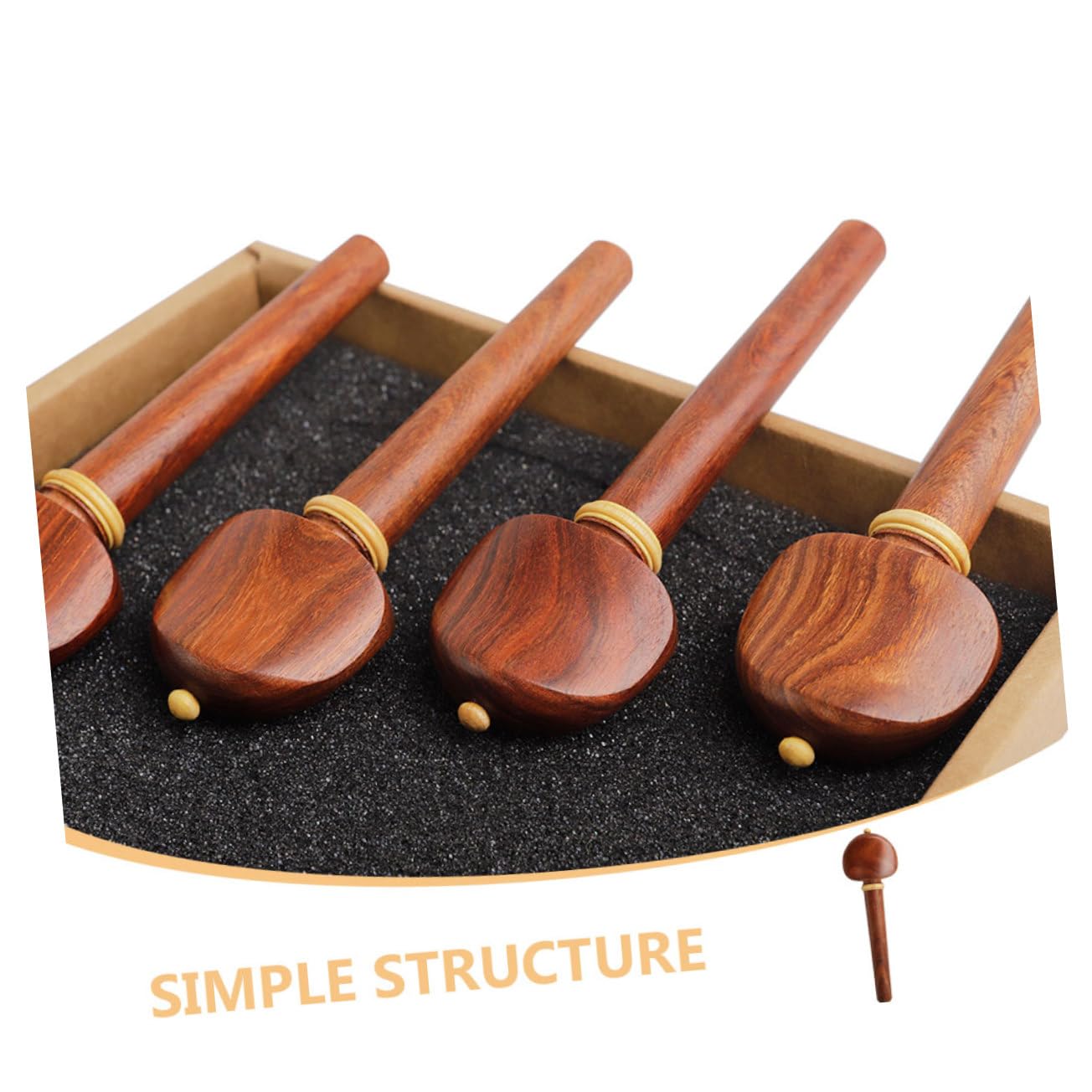 Toyvian Set Da 4 Meccaniche Di Accordatura in Legno Di Palissandro Per Violoncello, Meccanica Per Accordatura Fine Lucido, Accessori Professionali Per Violoncellisti