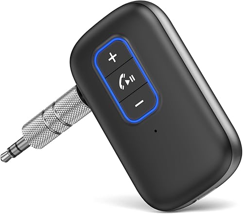 Adaptador Bluetooth auxiliar para automóvil, receptor Bluetooth 5.0 para automóvil, adaptador Bluetooth inalámbrico con llamadas manos libres,