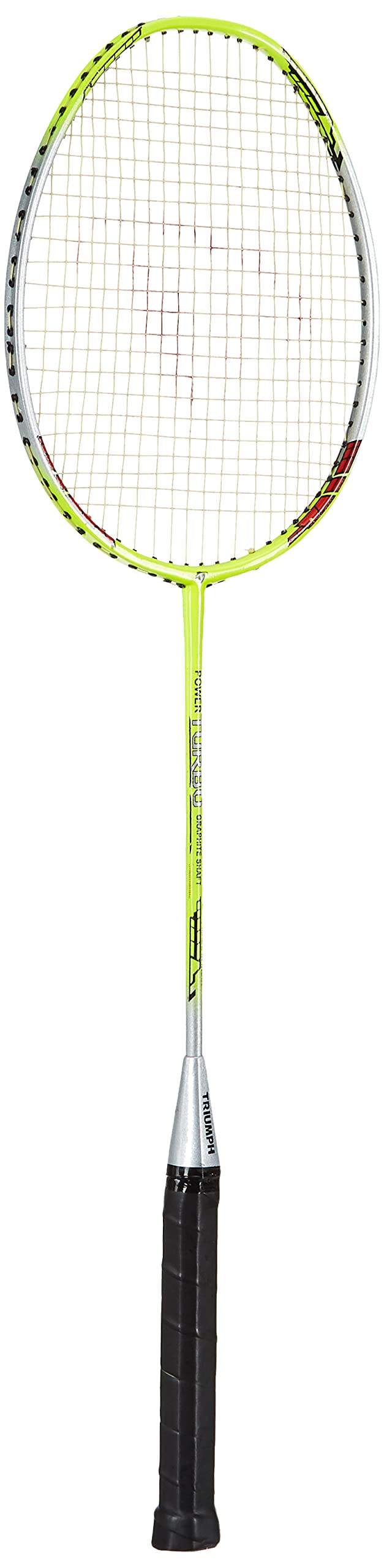 Triumph Turbo Graphite Composite Light Weight Strung Badminton Racket with Cosmic-3R Single Compartment Badminton Bag Lime/Sky-image-25