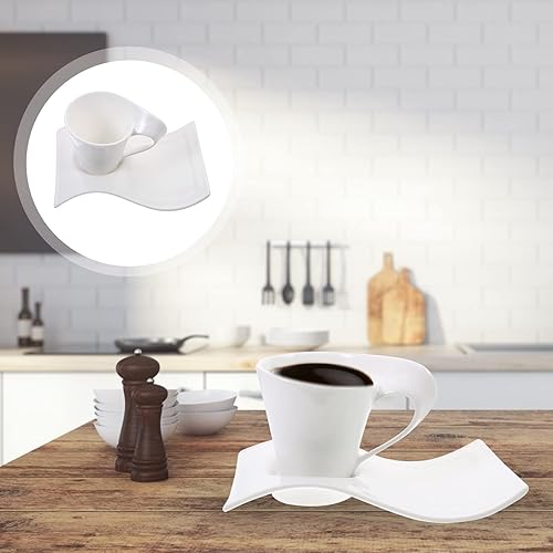 Miniatura 2 de Luxshiny Espresso K Cups - Tazas de café de cerámica, tazas de café expreso, taza de café de cerámica con platillo para oficina en casa, tazas de