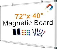 Vista 1 de H-Qprobd Large White Board Dry Erase Board for Wall 72"X40" Magnetic Whiteboard with Long Pen Tray, Presentation Dry Erase Boards for Office