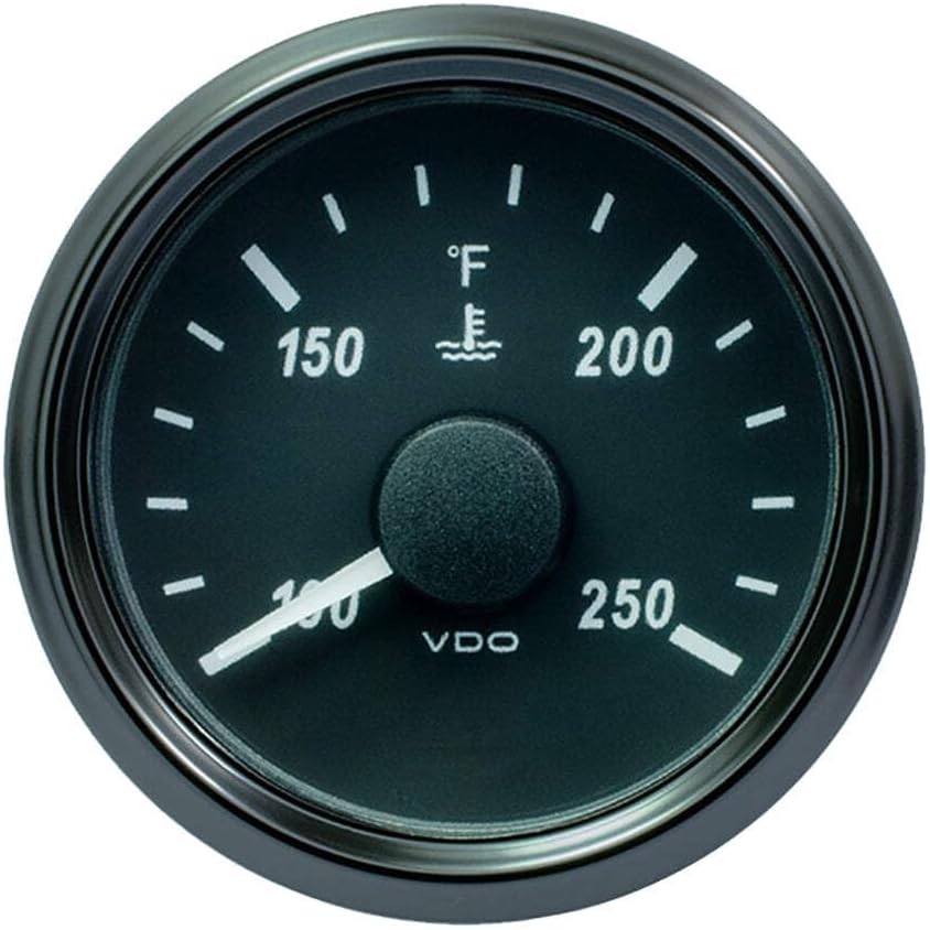 VDO SingleViu 52mm (2-1/16") Water Temperature Gauge - 250°F - 450-30 Ohm
