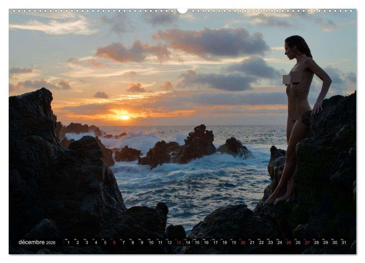 Ibiza et Lanzarote - Les paysages et le nu (Calendrier mural 2026 DIN A2 vertical) calendrier de bureau: Photos érotique au bord de la mer
