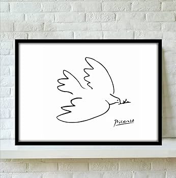 Amazon.co.jp: ピカソ 平和の鳩 フレーム付き アートポスター ポスター