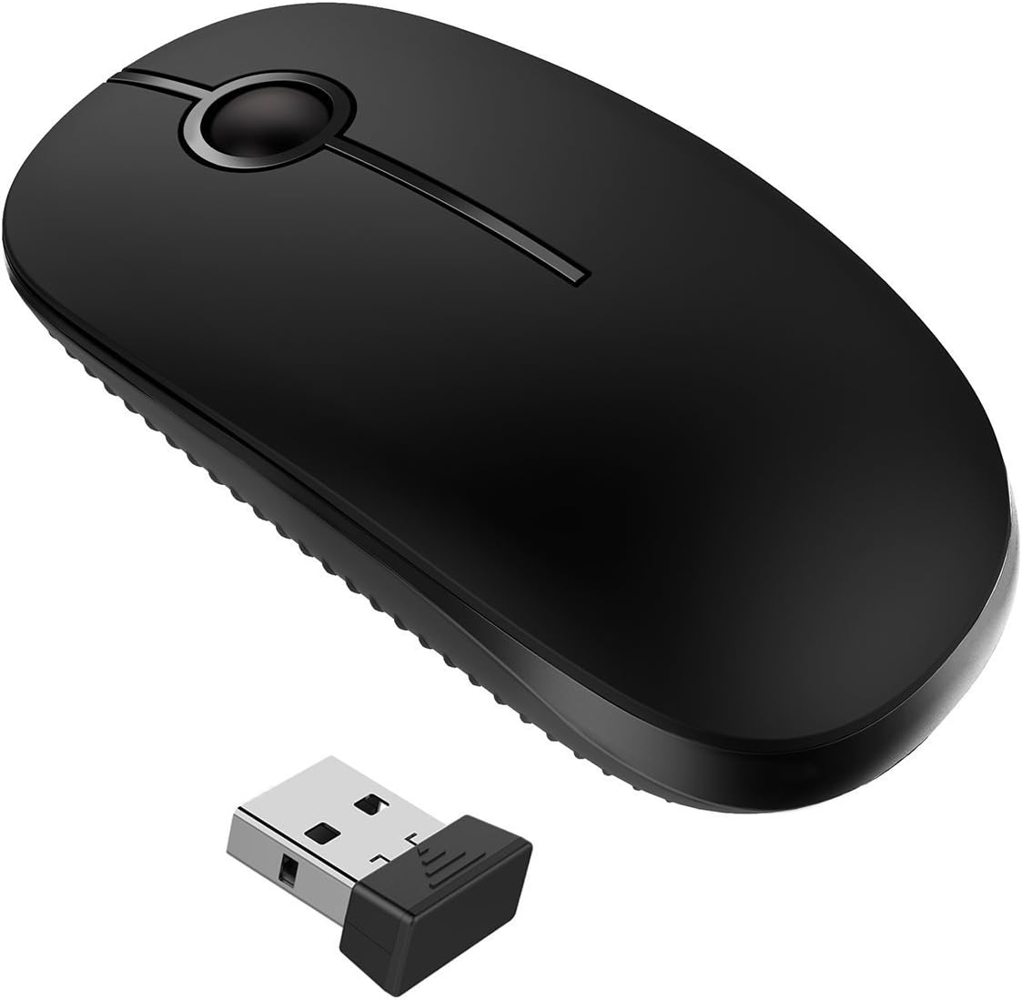 Wireless Mouse, Vive Comb 2.4G Slim Portable Computer Mice with Nano Receiver for Notebook, PC, Laptop, Computer-Black