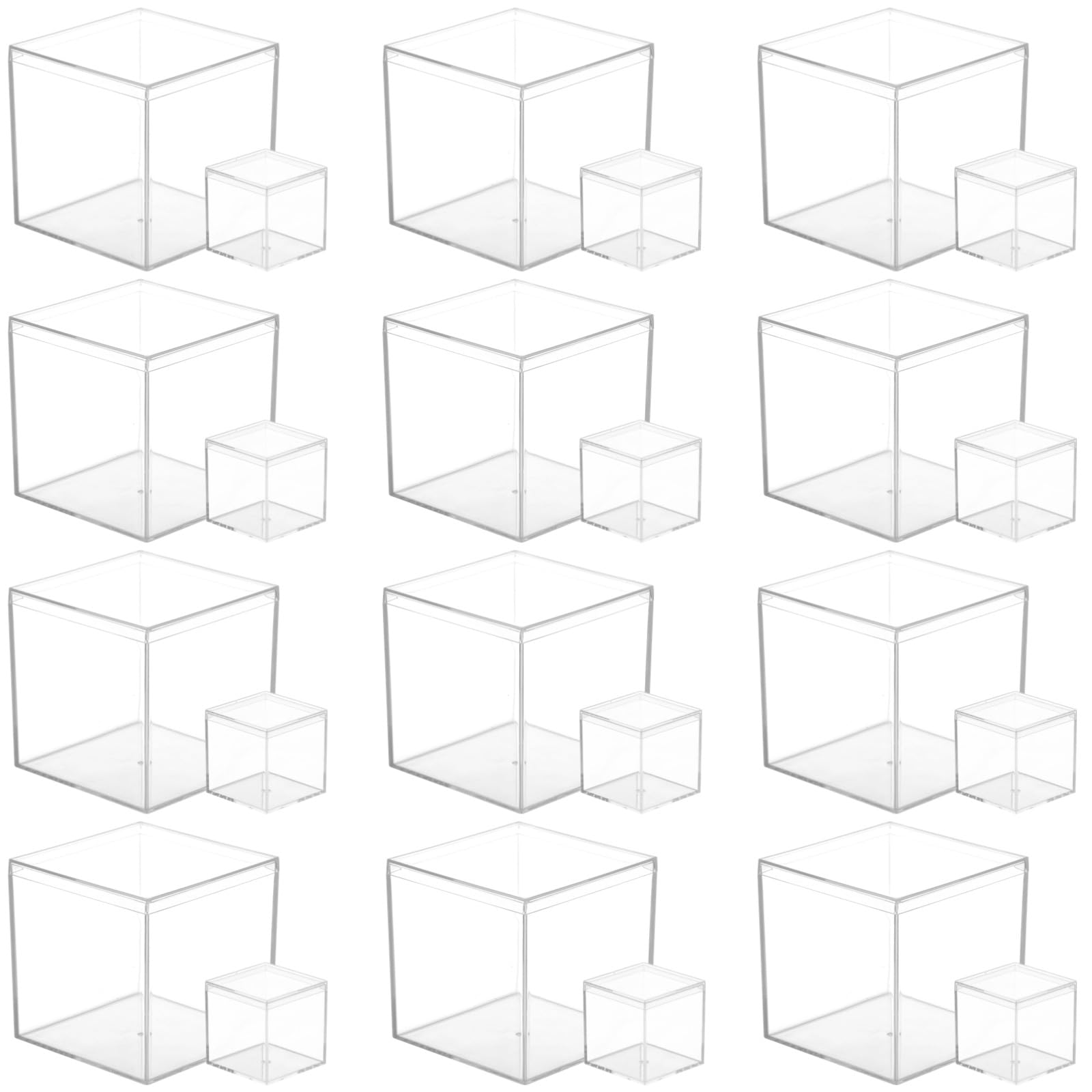 Cajas acrílicas apilables y transparentes para proteger recuerdos y dulces del polvo