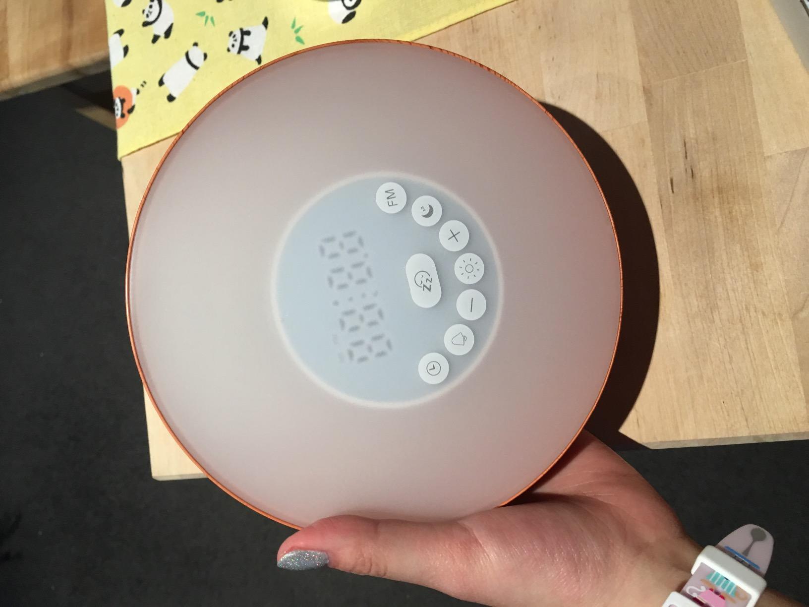 Coulax Wake Up Light Wood Grain Sunrise Sunlight Alarm Clock LED Night