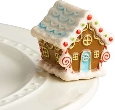 Nora Fleming Candyland Lane Gingerbread House - Hand-Painted Ceramic Christmas Decor - Winter Minis for The Home and Office