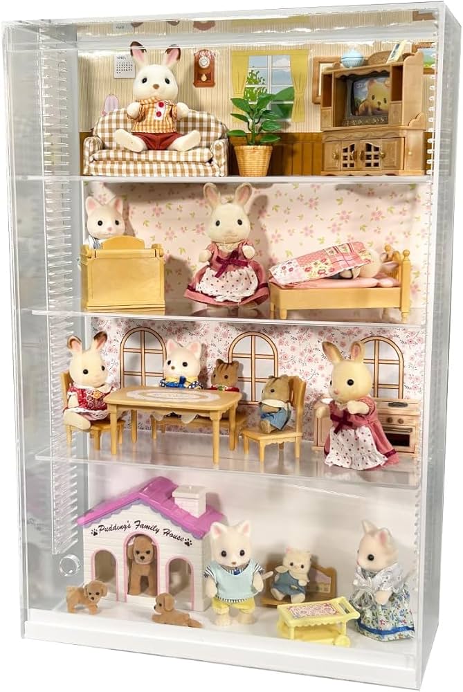 クリア飾り棚 Amazon.co.jp: アクリルコレクションケース クリア 棚板4枚付 可動棚