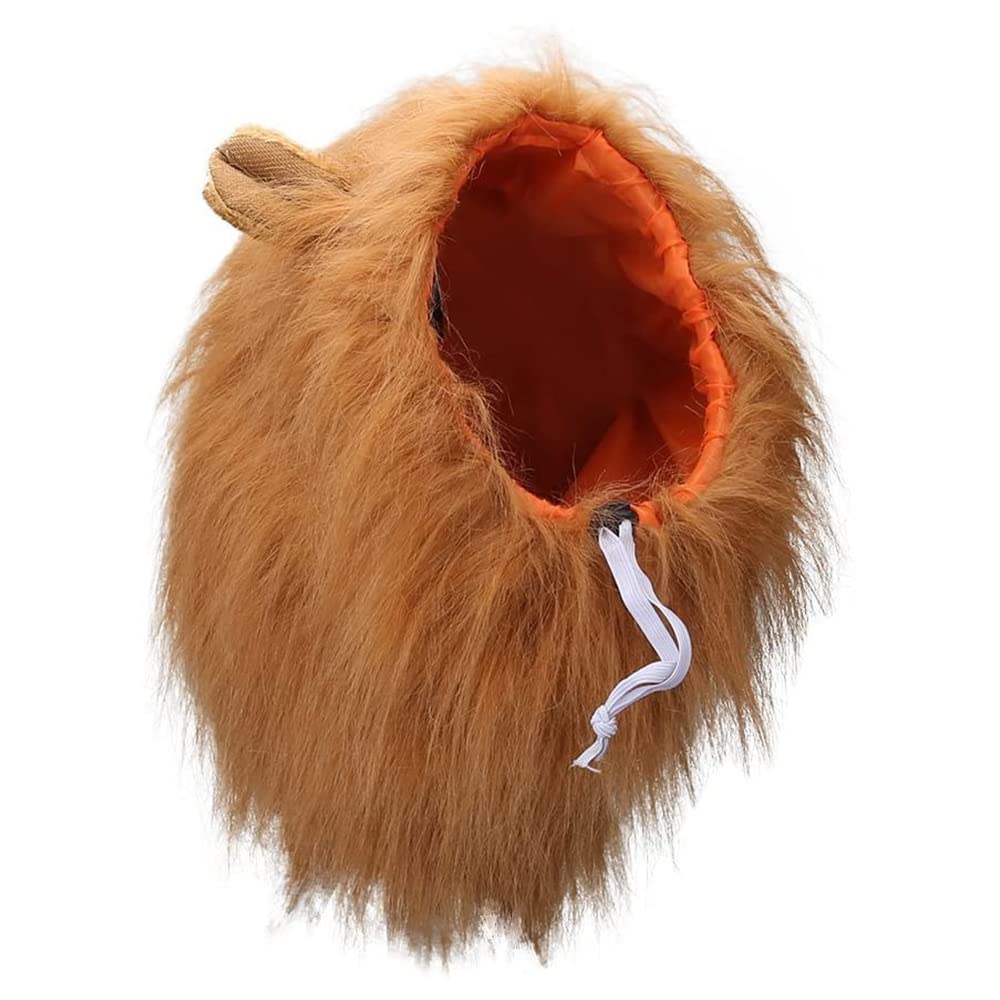 Namvo - Peluca de melena de león para perro con orejas, pelo de león ajustable, disfraz de perro, ropa, vestido, decoración de fiesta de Navidad de Halloween para perros de tamaño mediano a grande
