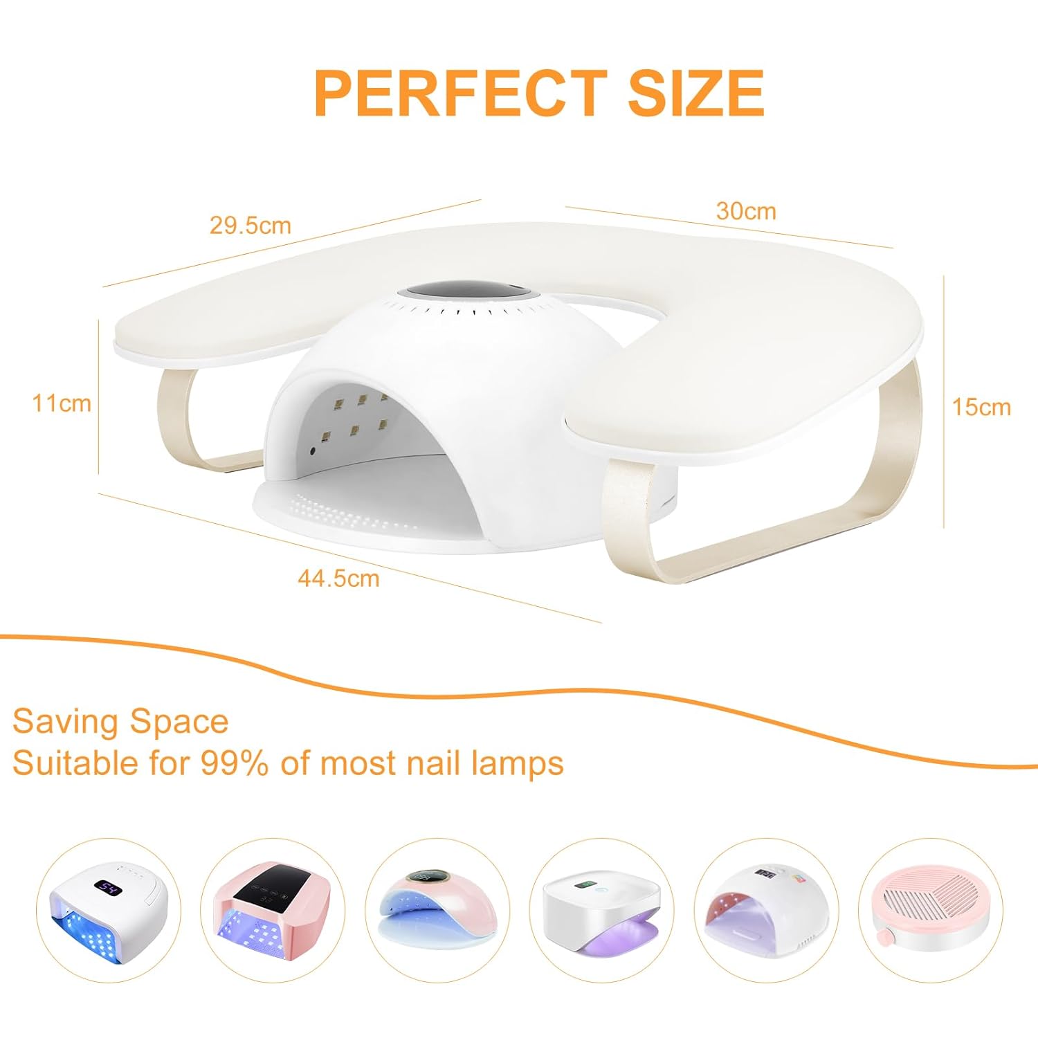 Arm Rest for Nails Tech,U Shaped Manicure Arm Rest Stand with Aluminum Alloy Hand Rest Holder,Cleanable Leather Nail Hand Rest Pillow for Acrylic Nails Art Salon(White)