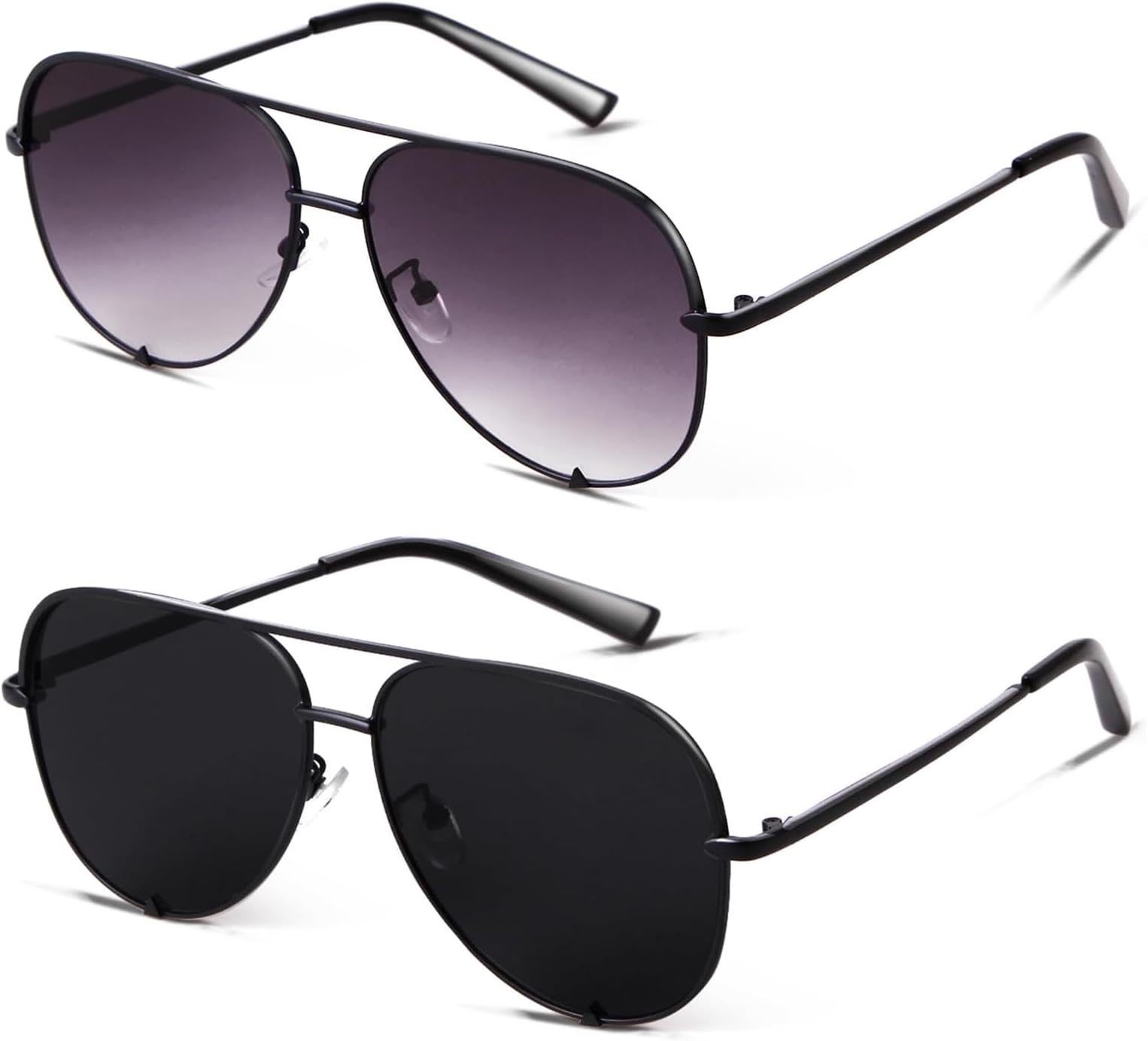 Oversized Aviator Sunglasses for Women Men Trendy Retro Bulk Shade Black Faded Sun Glasses Classic UV Protection