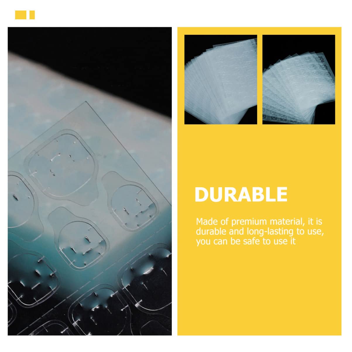 minkissy 120 Fogli Adesivi Gelatina Per Manicure Adesivi Per Unghie Pasta Per Unghie Premere Sulla Colla Per Unghie Premere Sulle Unghie Traccia Gel Di Silice Forniture Per Unghie