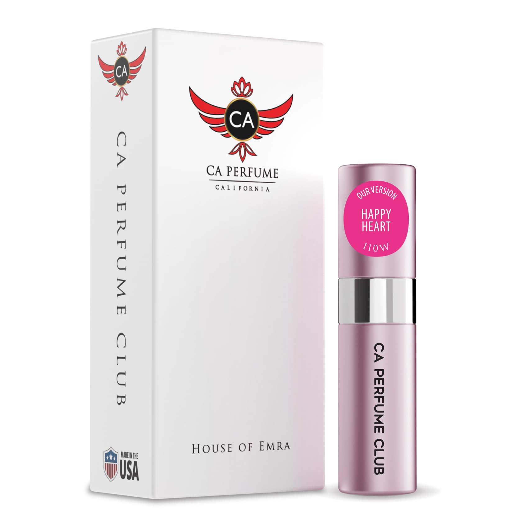 CA Perfume Impression of Clin Happy Heart For Women Replica Version Fragrance Dupes Concentrated Long Lasting Eau de Parfum Spray Refillable Atomizer Bottle 0.27 Fl Oz/8ml-X1