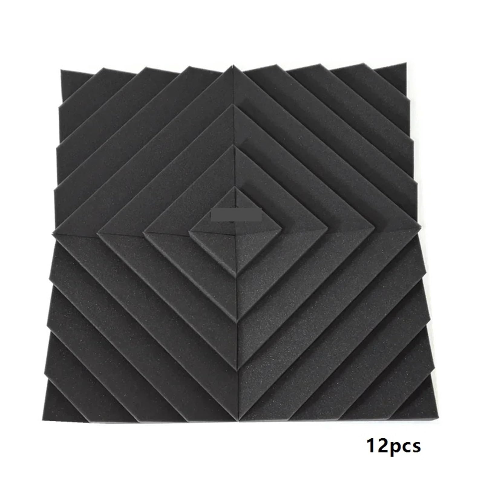 Pannelli Fonoassorbenti Per Pareti 12PCS Studio Acoustic Foam Sound Insulation Treatment Panels KTV Room Wall Soundproof Pad 300x300x25mm(Black)