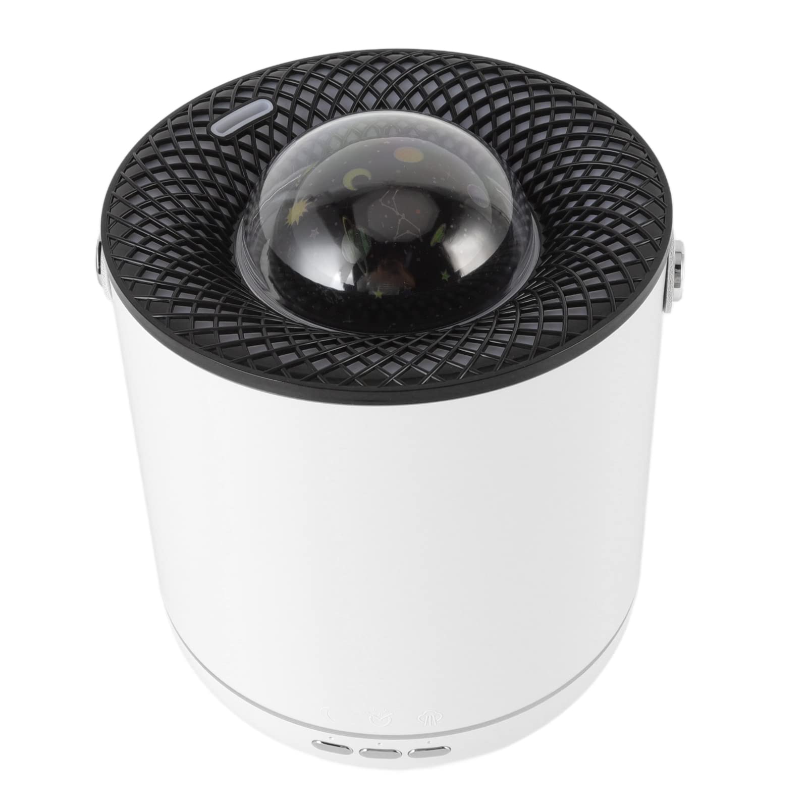 Humidificador con lámpara de proyector de 450 ml, difusor ultrasónico de aceites esenciales con rotación dinámica 360, luz nocturna, luz de respiración suave y protección contra (Blanca)