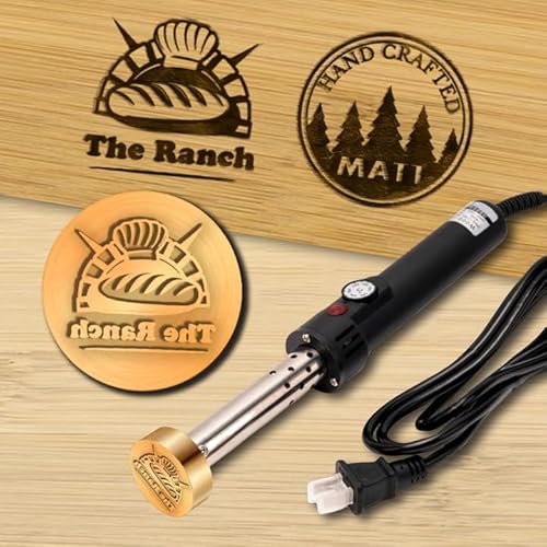Custom Electric Branding Iron for Wood Adjustable Temperature - Personalized Logo Stamp for Wood Burning Stamp Leather Meat Paper Plastic Burger Bun, Handcrafted Design Weddings Stamps