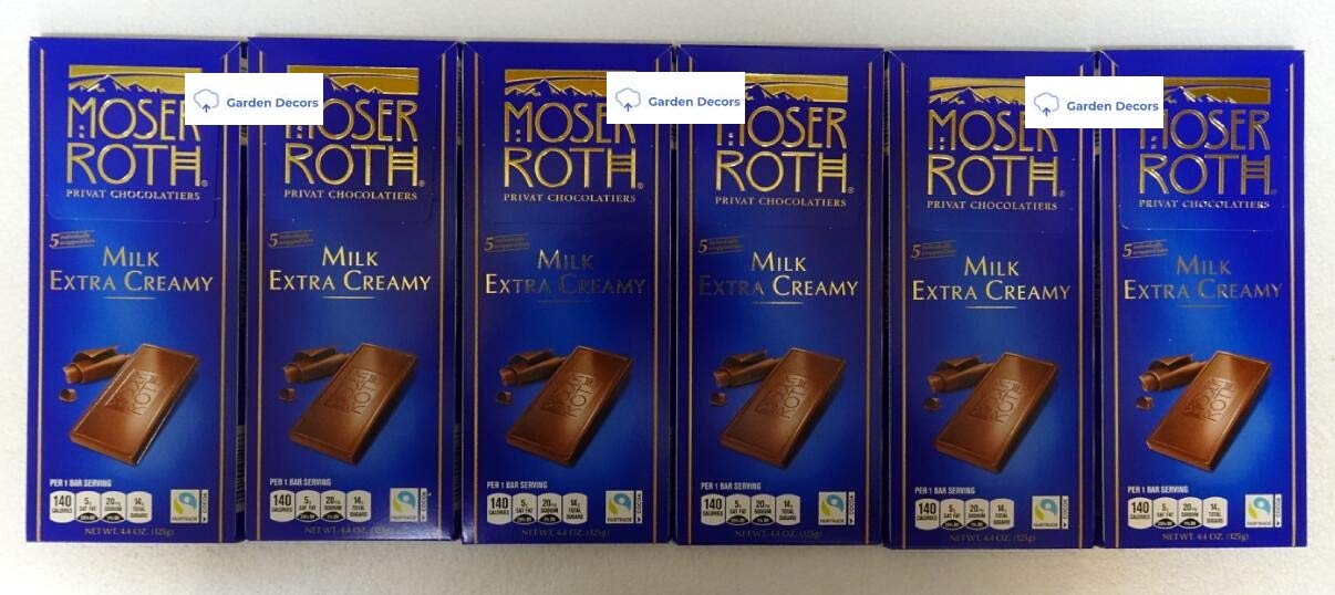 Moser Roth Privat German Chocolate Milk Extra Creamy 4.4oz 125g (6 Bars)