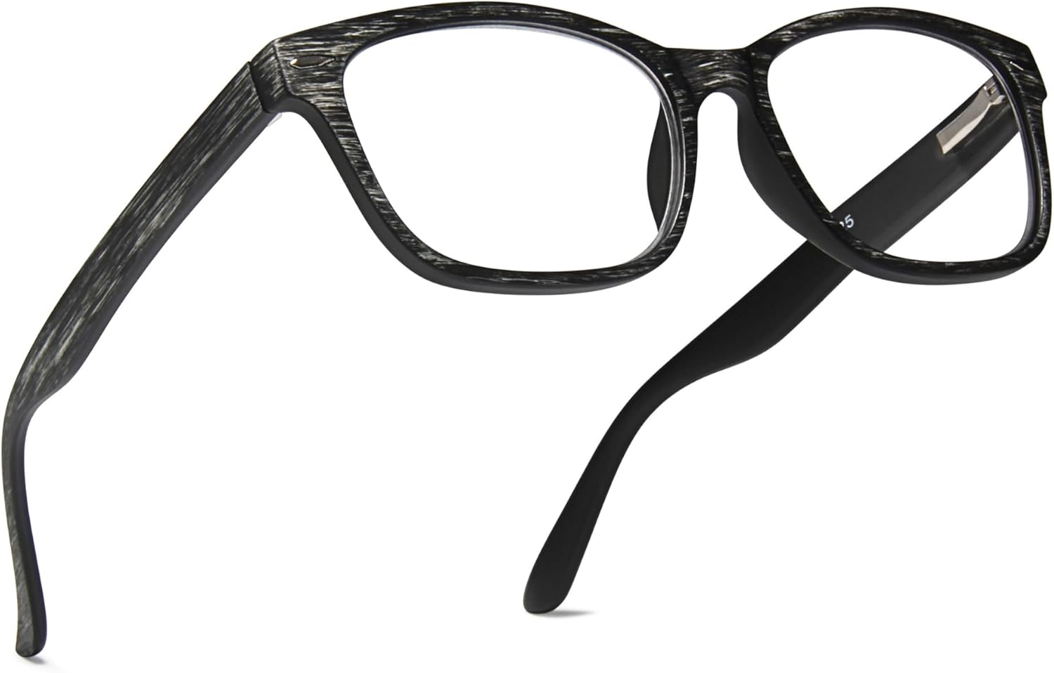 2SeeLife Wood Tone TR-90 Reading Glasses for Men – Medium-Wide Fit, Durable & Sturdy Frame, Spring Hinges, Premium Readers, Gray, +1.50