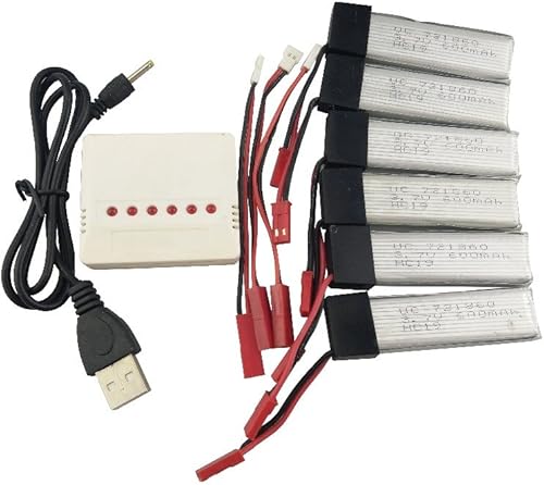 sea jump 6 unids 3.7 V 600 mAh 6 en 1 cargador de batería para UDI U815A U817A U818A para WLtoys V929 V939 V949 V959 V969 V979 V989 V999 V222 para