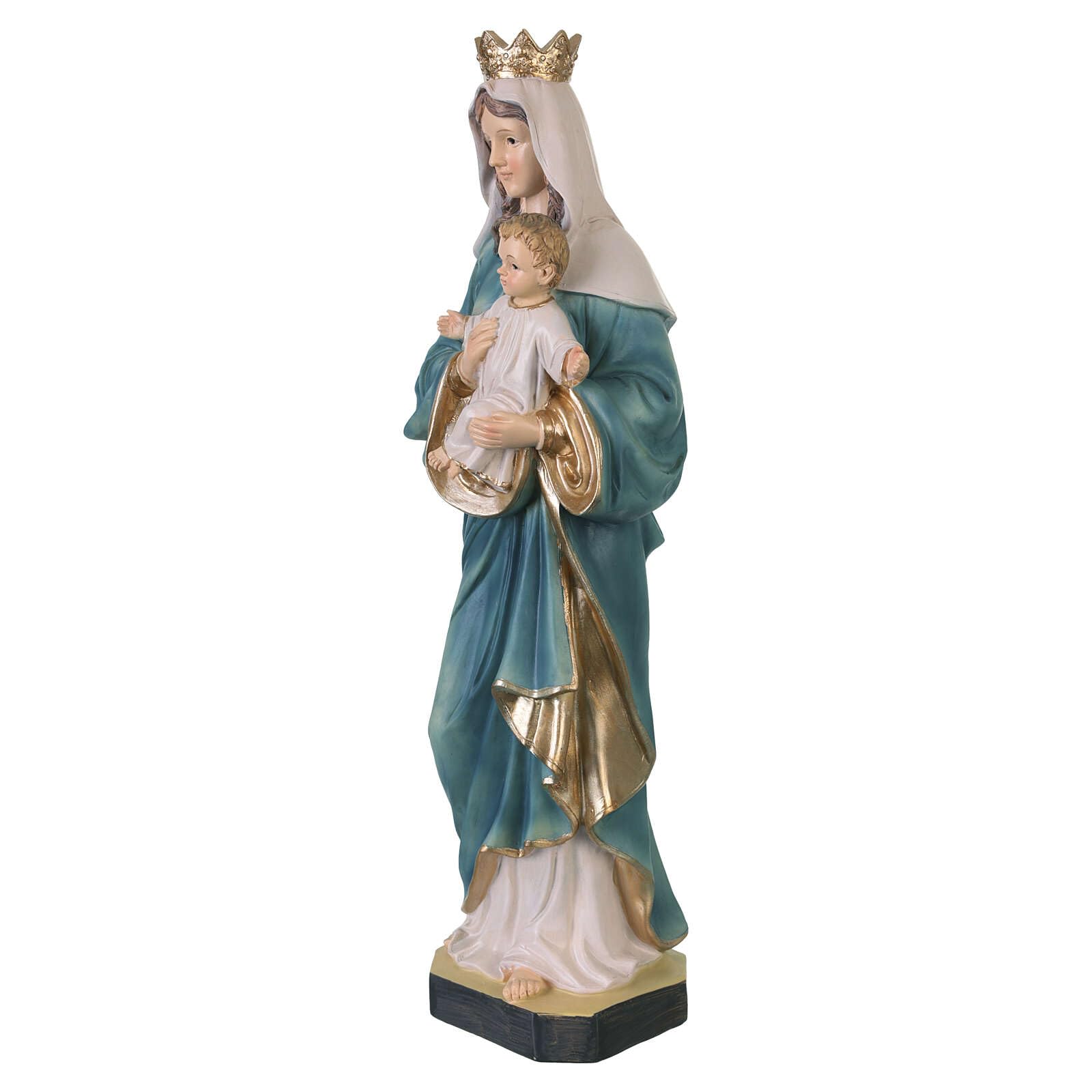 Holyart Statue in resina e PVC: Madonna con vesti azzurre e bambin Gesù 40 cm in resina